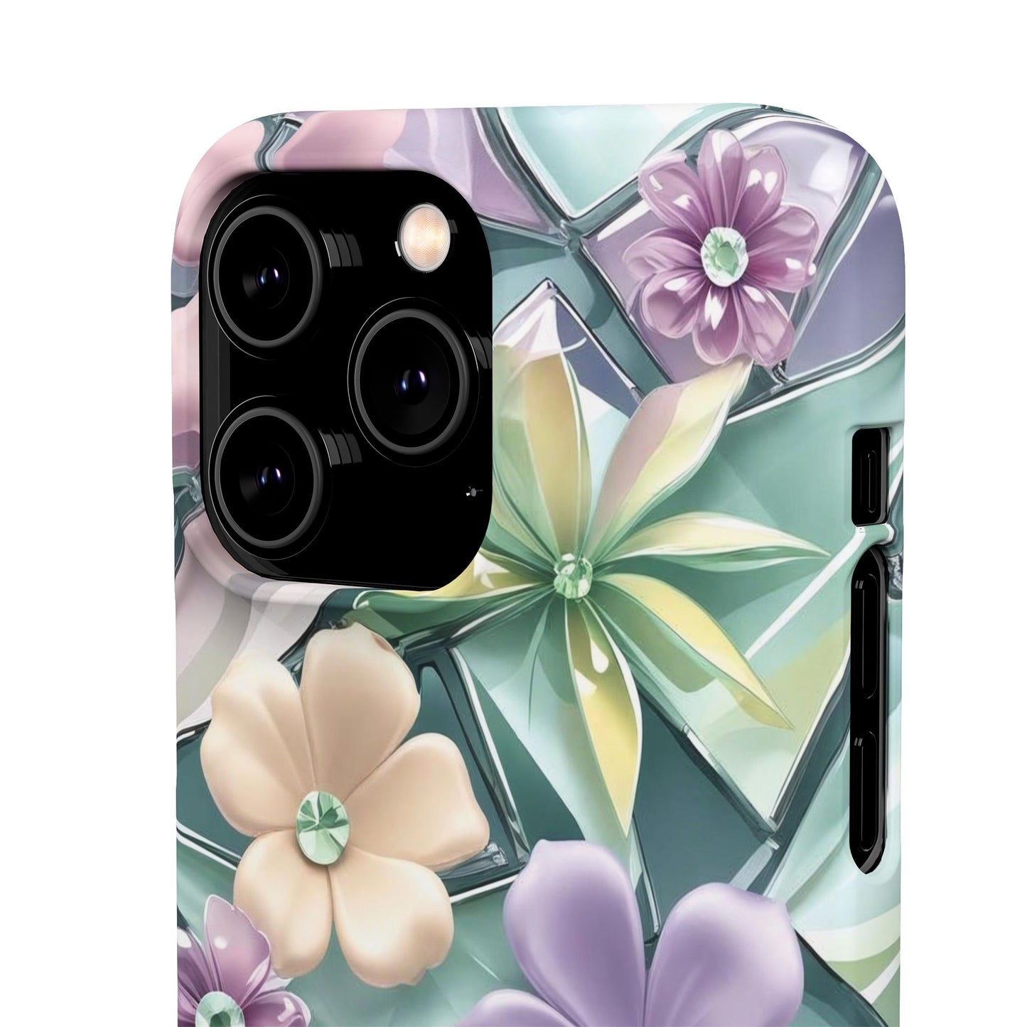 Snap Case Elegante Florale iPhone Handyhülle mit 3D-Effekt