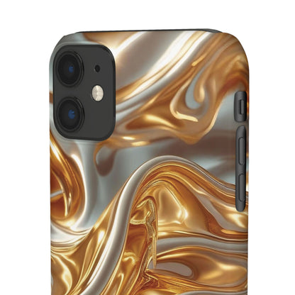 Snap Case iPhone Handyhülle – Gold Dynamic Liquid 3D Effekt
