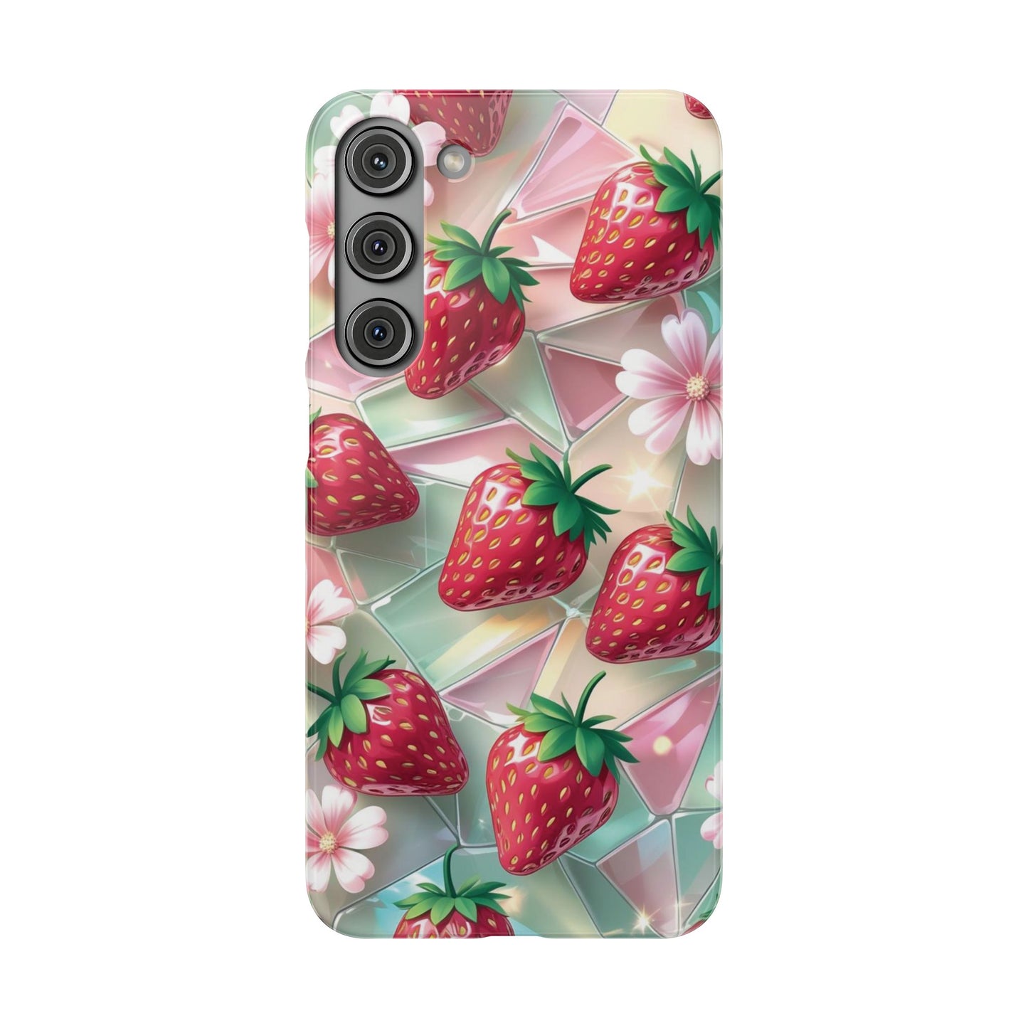 Snap Case Samsung Handyhülle - 3D Effekt Erdbeeren