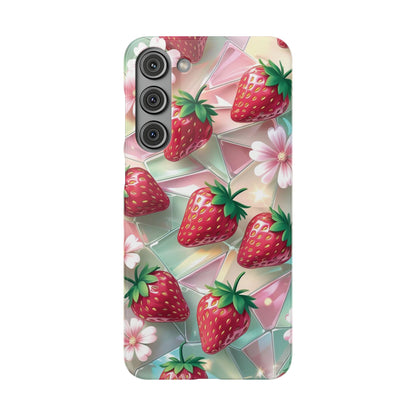 Snap Case Samsung Handyhülle - 3D Effekt Erdbeeren