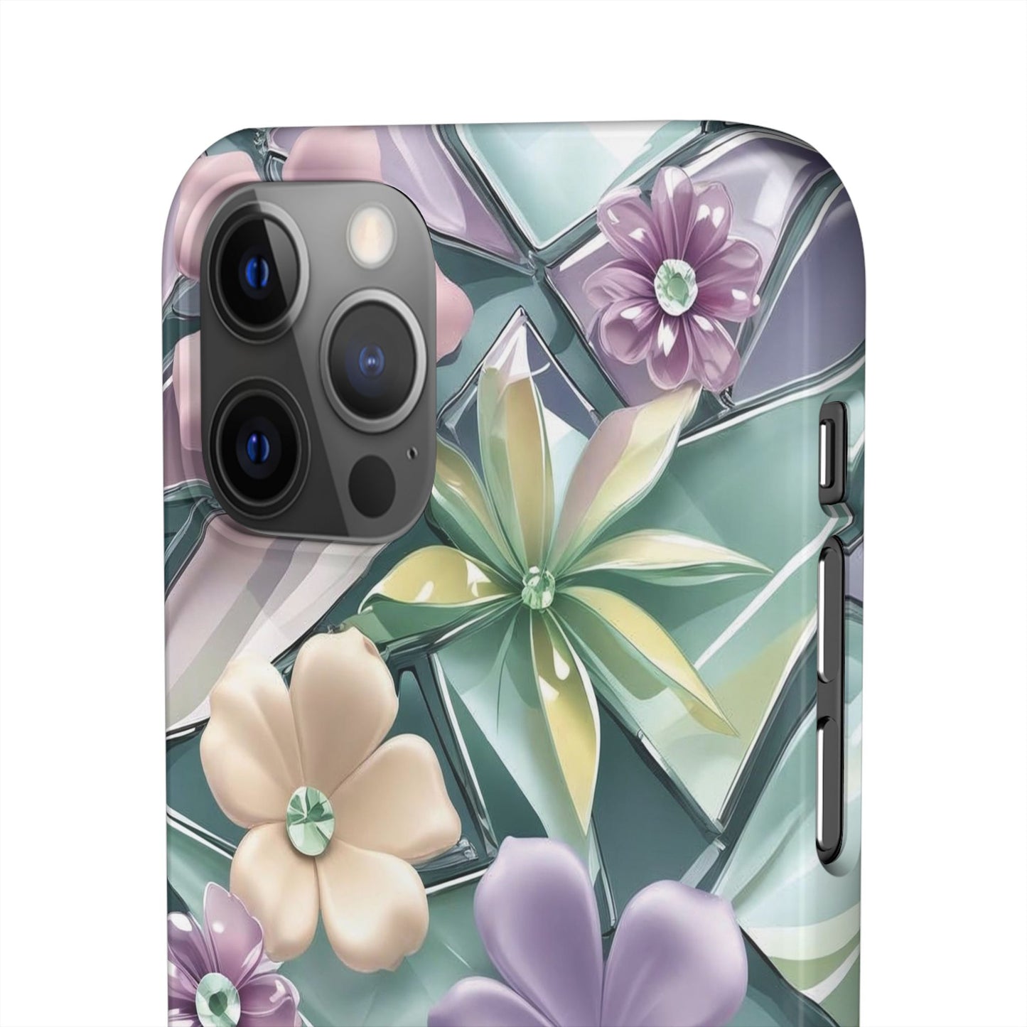 Snap Case Elegante Florale iPhone Handyhülle mit 3D-Effekt