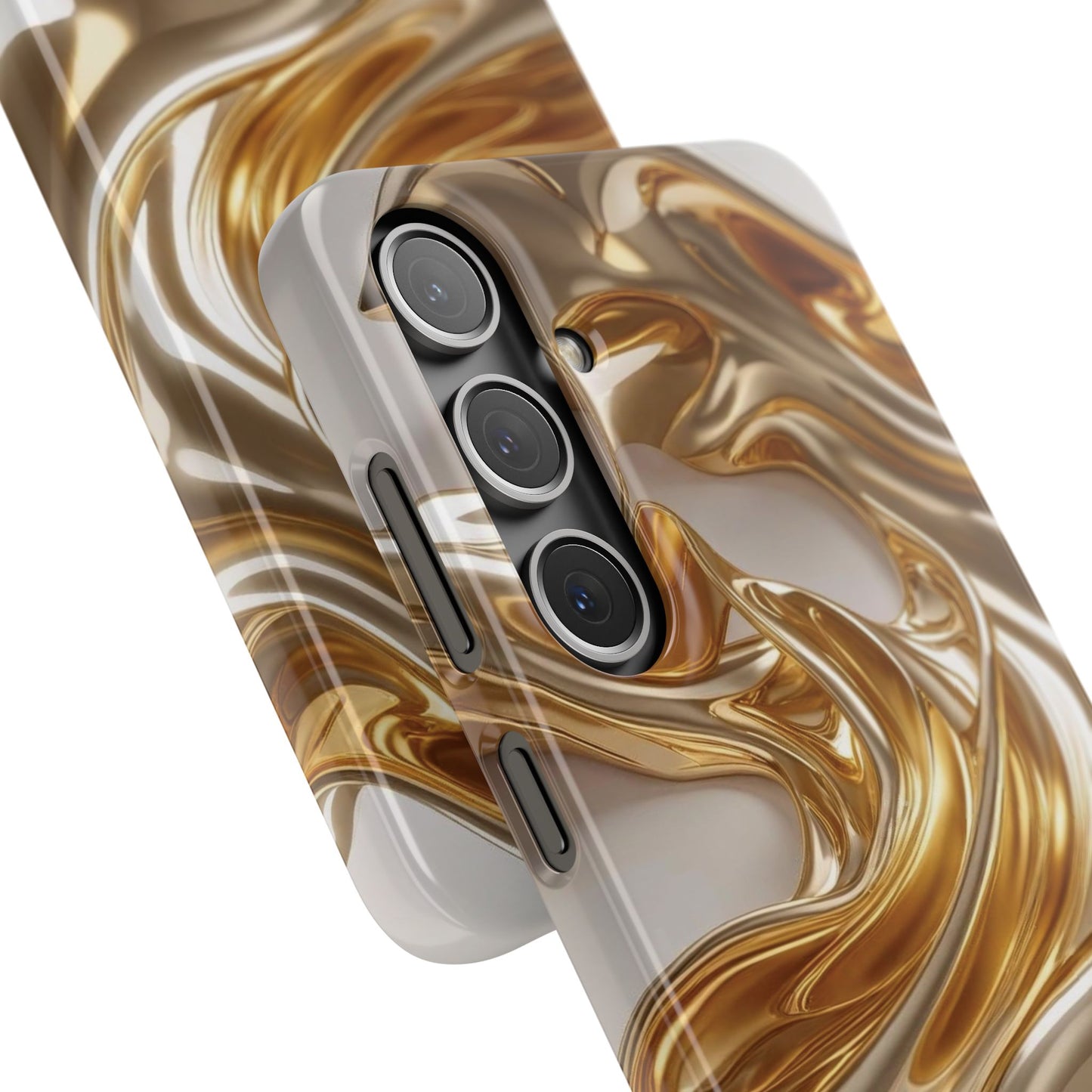 Snap Case Samsung Handyhülle – Gold Dynamic Liquid 3D Effekt