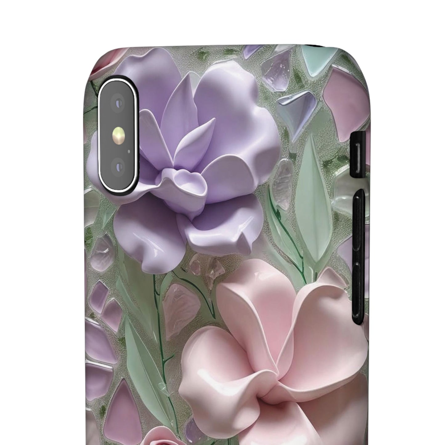 Snap Case Elegante Florale iPhone Handyhülle mit 3D-Effekt