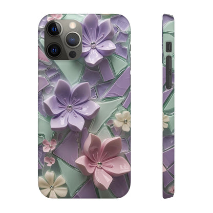 Snap Case Elegante Florale iPhone Handyhülle mit 3D-Effekt