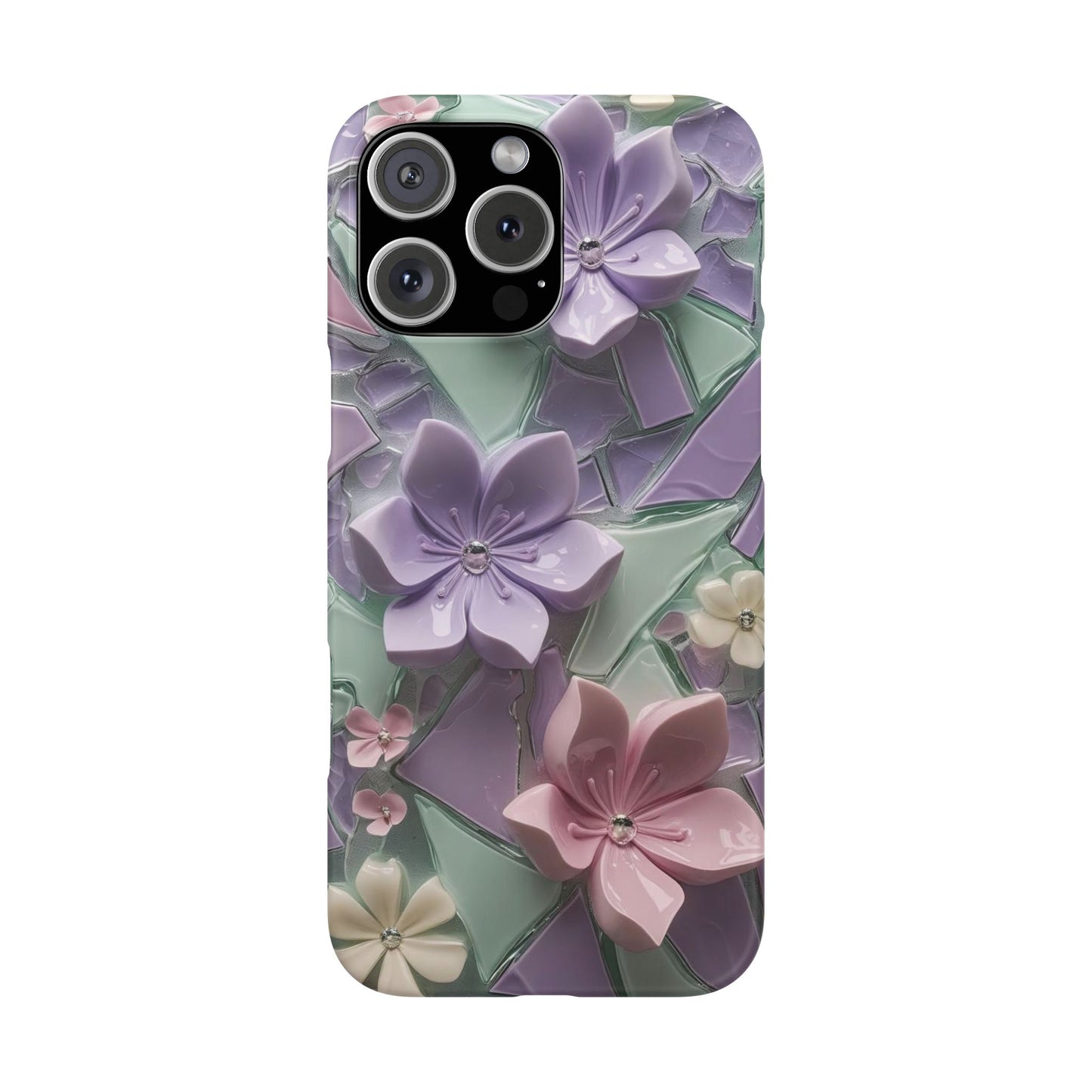 Snap Case Elegante Florale iPhone Handyhülle mit 3D-Effekt