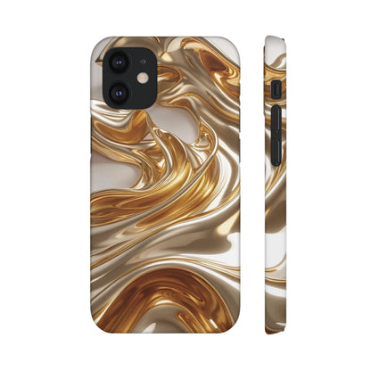 Snap Case iPhone Handyhülle – Gold Dynamic Liquid 3D Effekt