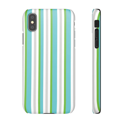 iPhone Snap Case - Modernes Abstraktes Design mit Grünen und Weißen Linien