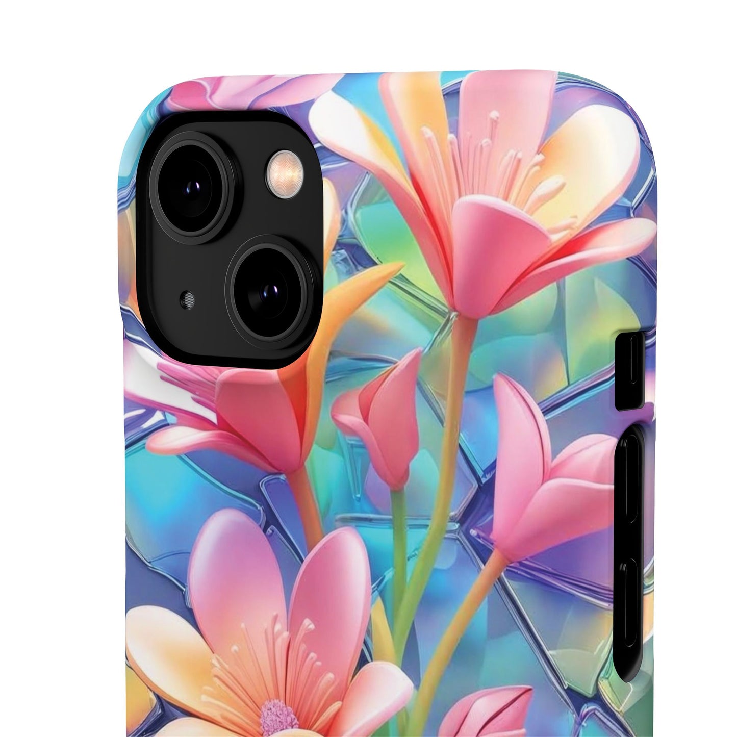 Snap Case Elegante Florale iPhone Handyhülle mit 3D-Effekt