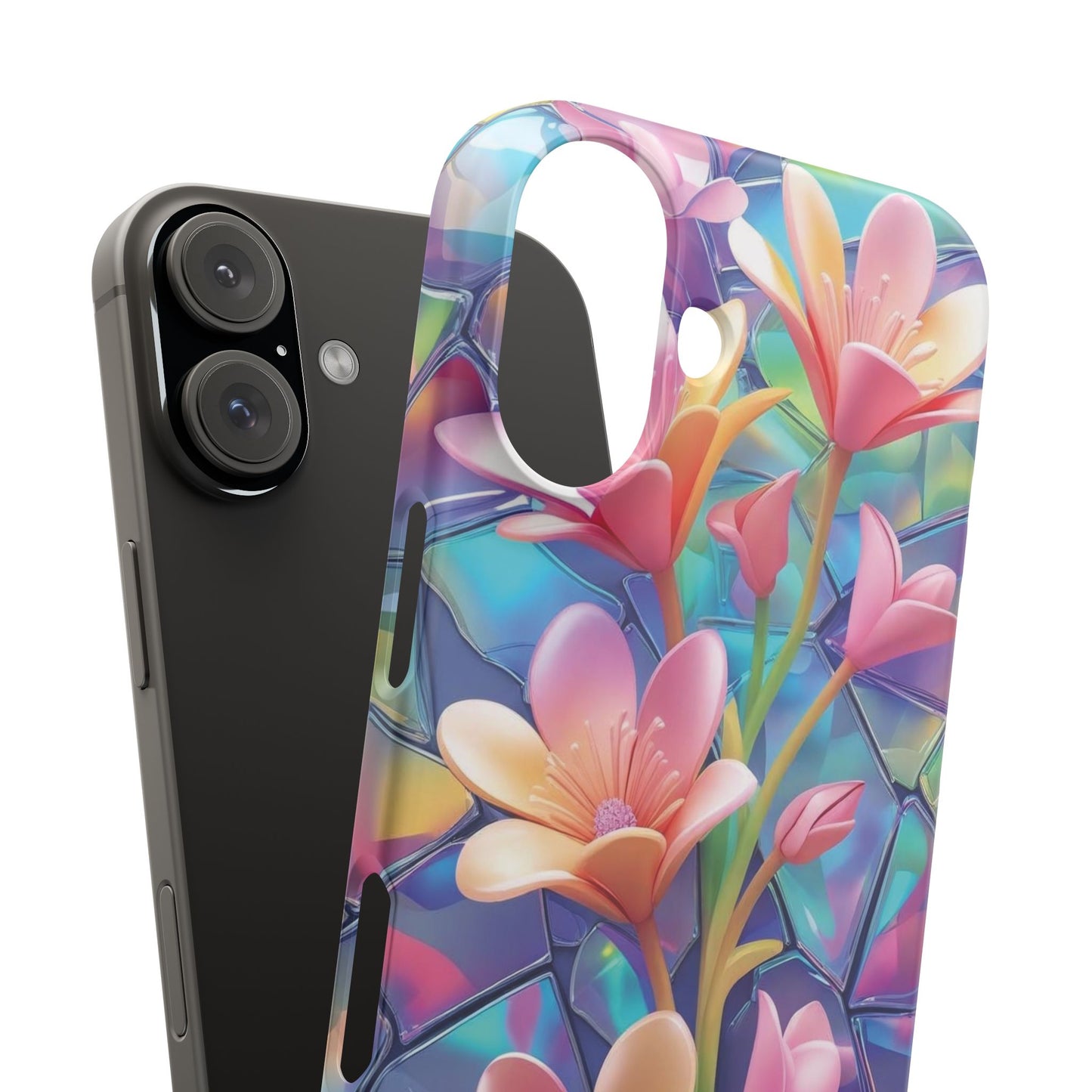 Snap Case Elegante Florale iPhone Handyhülle mit 3D-Effekt