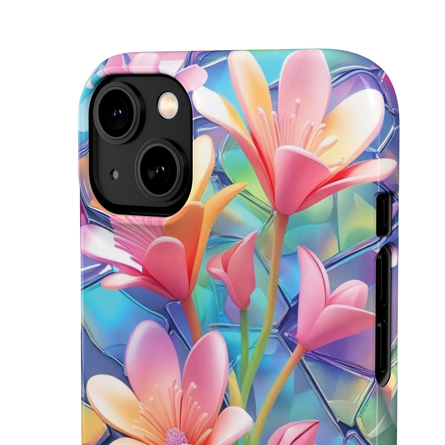 Snap Case Elegante Florale iPhone Handyhülle mit 3D-Effekt