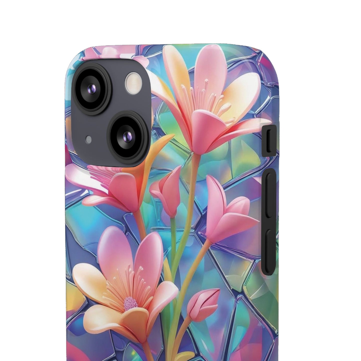 Snap Case Elegante Florale iPhone Handyhülle mit 3D-Effekt