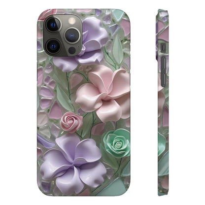 Snap Case Elegante Florale iPhone Handyhülle mit 3D-Effekt