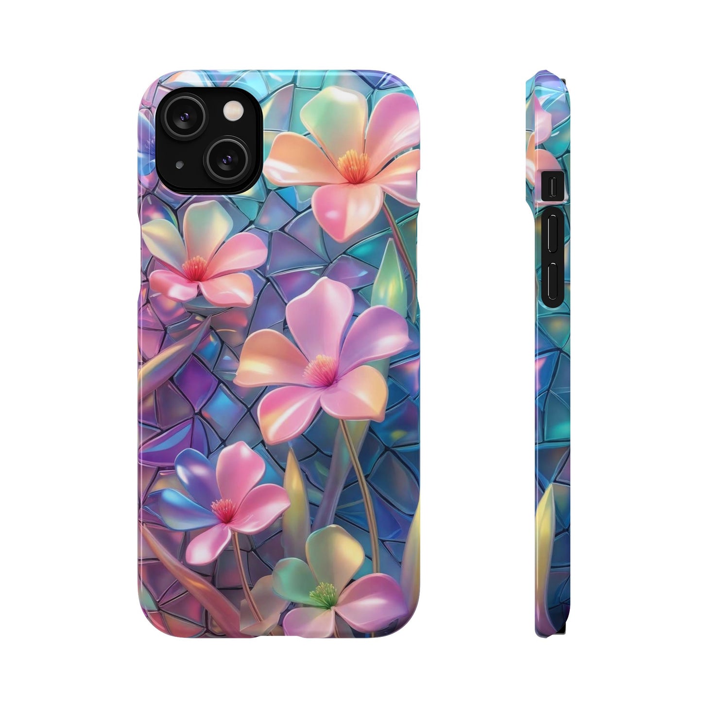 Snap Case Elegante Florale iPhone Handyhülle mit 3D-Effekt