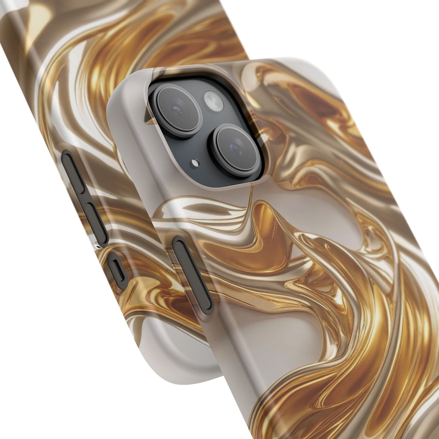 Snap Case iPhone Handyhülle – Gold Dynamic Liquid 3D Effekt