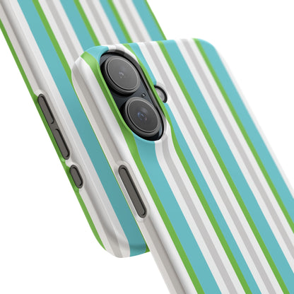 iPhone Snap Case - Modernes Abstraktes Design mit Grünen und Weißen Linien