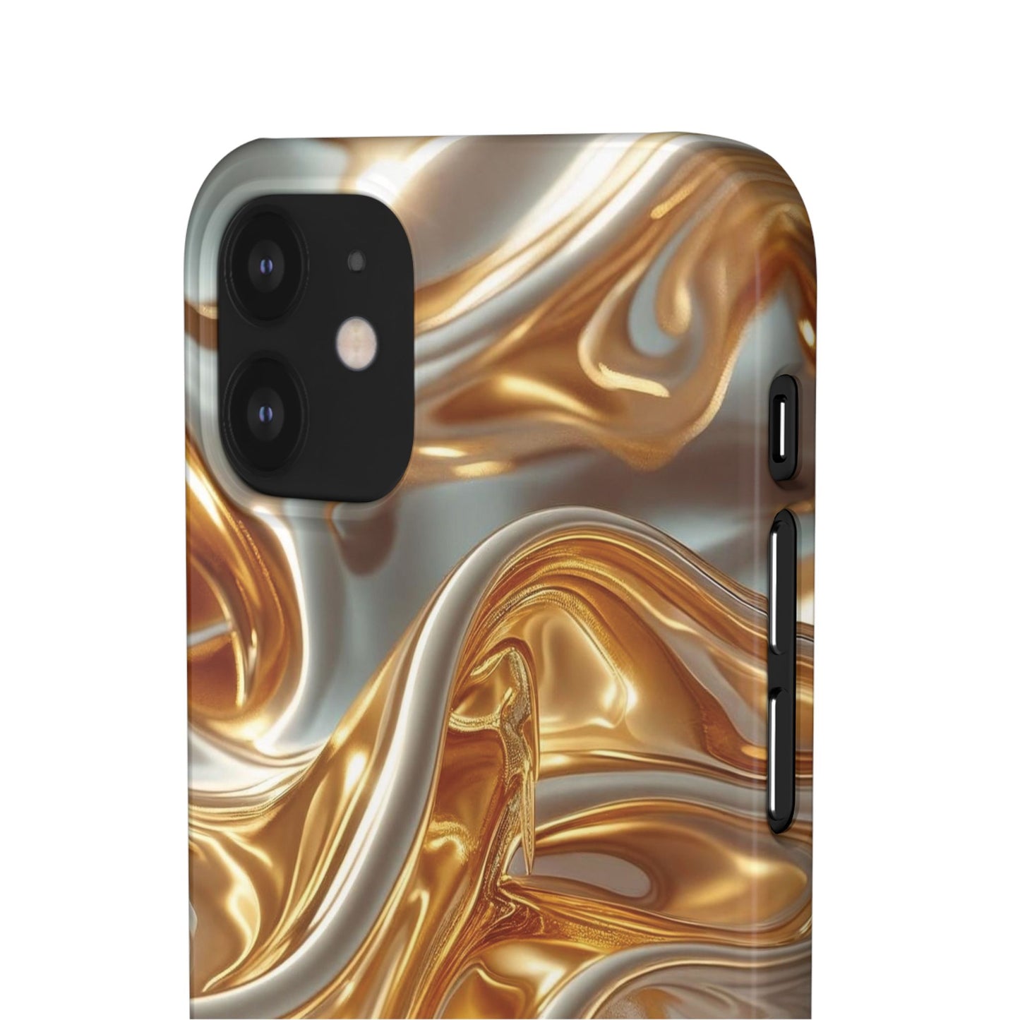 Snap Case iPhone Handyhülle – Gold Dynamic Liquid 3D Effekt