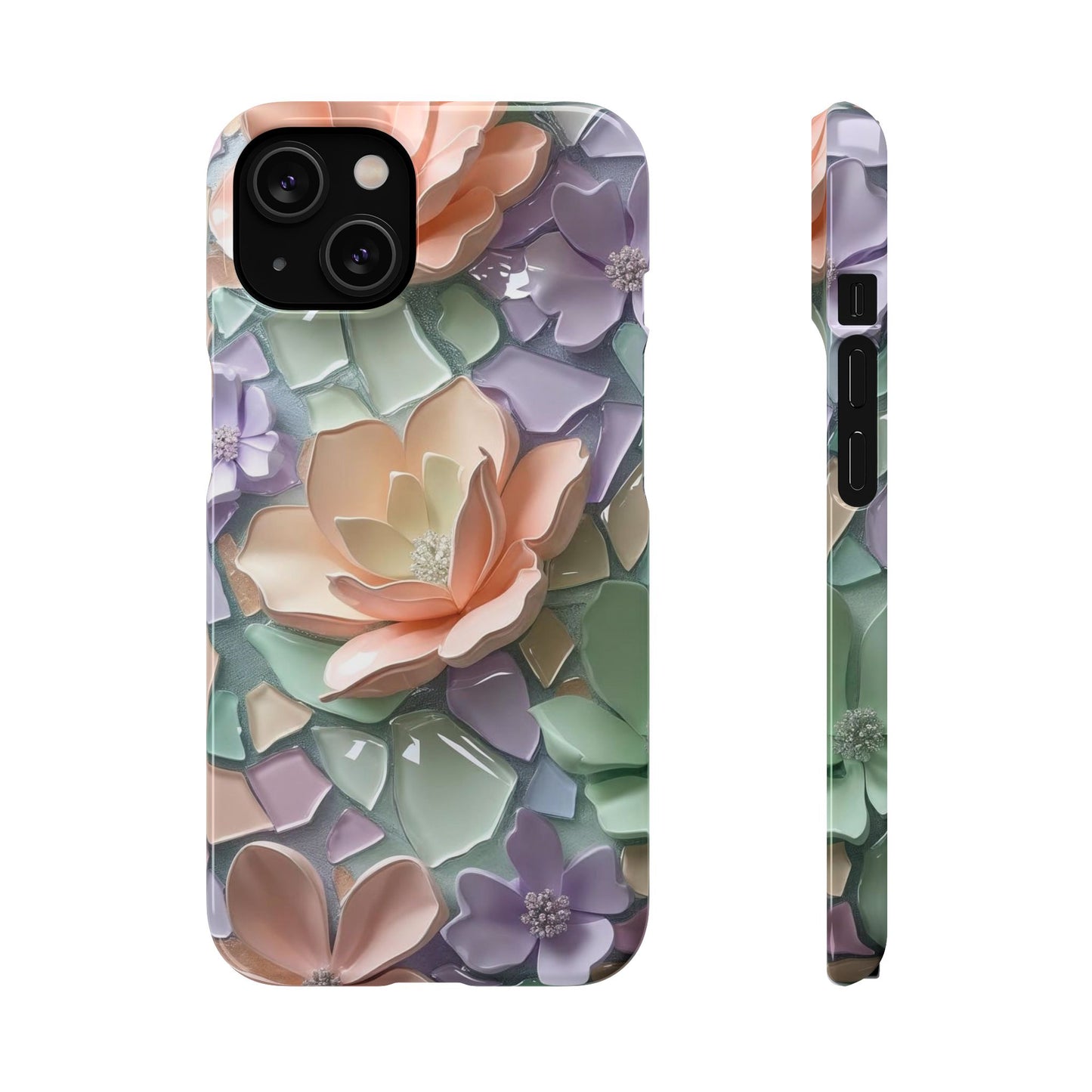 Snap Case Elegante Florale iPhone Handyhülle mit 3D-Effekt
