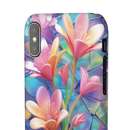 Snap Case Elegante Florale iPhone Handyhülle mit 3D-Effekt