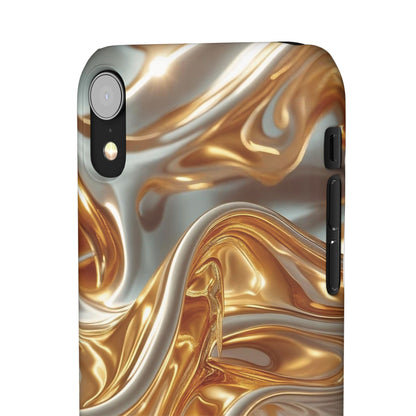 Snap Case iPhone Handyhülle – Gold Dynamic Liquid 3D Effekt