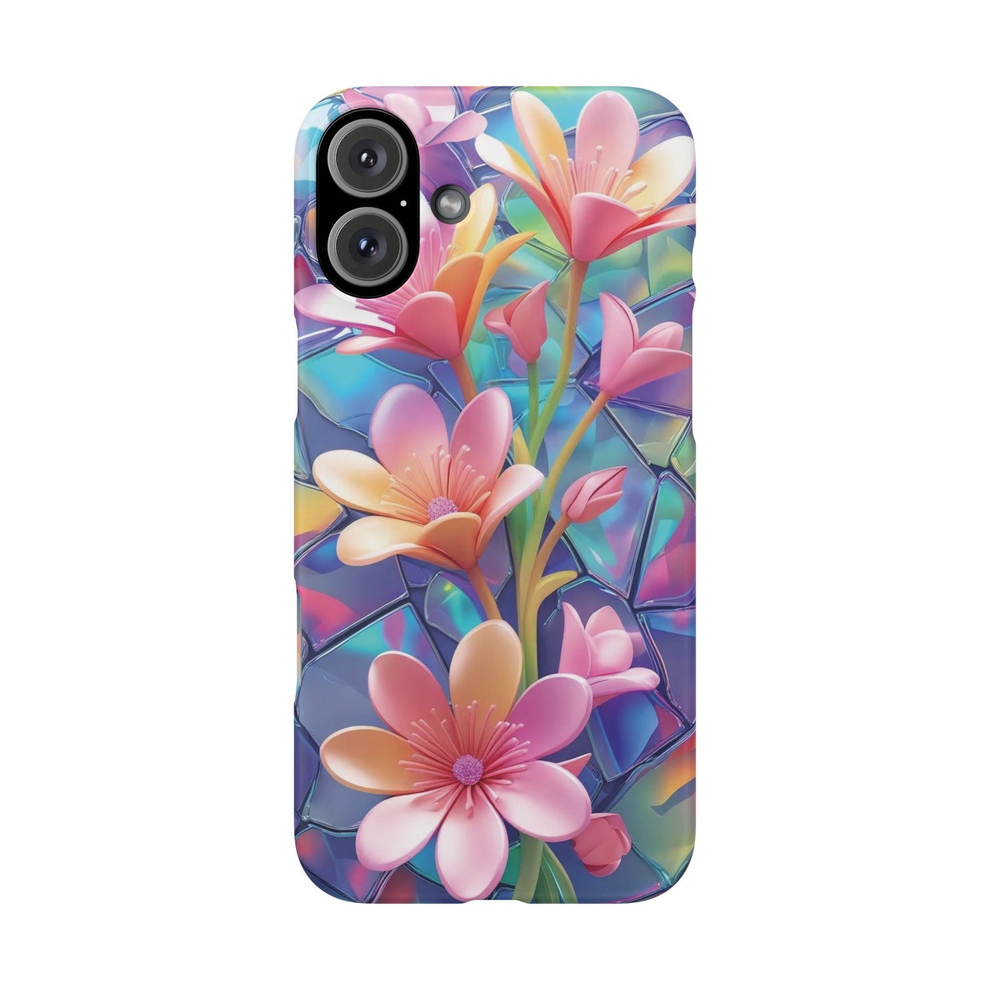 Snap Case Elegante Florale iPhone Handyhülle mit 3D-Effekt