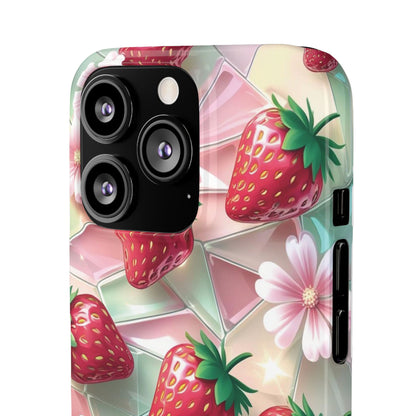 Snap Case iPhone Handyhülle - 3D Effekt Erdbeeren
