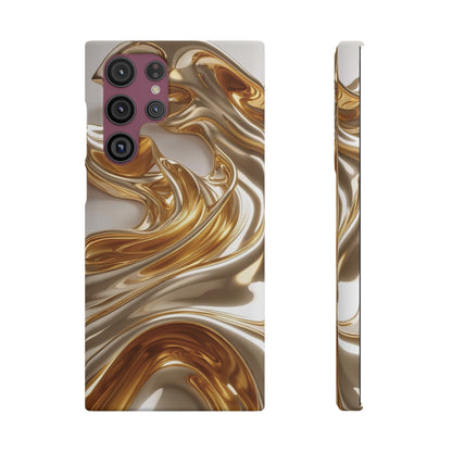 Snap Case Samsung Handyhülle – Gold Dynamic Liquid 3D Effekt