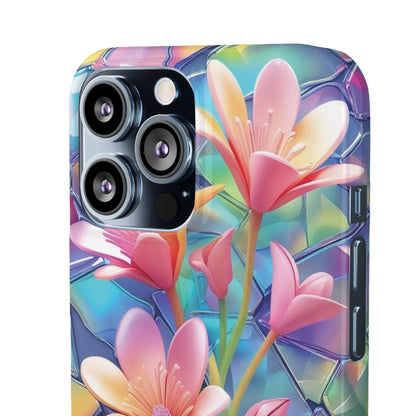 Snap Case Elegante Florale iPhone Handyhülle mit 3D-Effekt