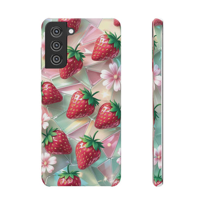 Snap Case Samsung Handyhülle - 3D Effekt Erdbeeren