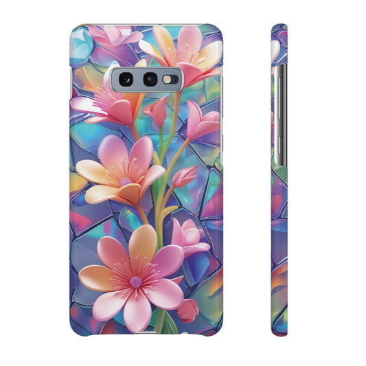 Snap Case Elegante Florale Samsung Handyhülle mit 3D-Effekt