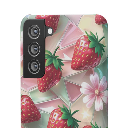 Snap Case Samsung Handyhülle - 3D Effekt Erdbeeren
