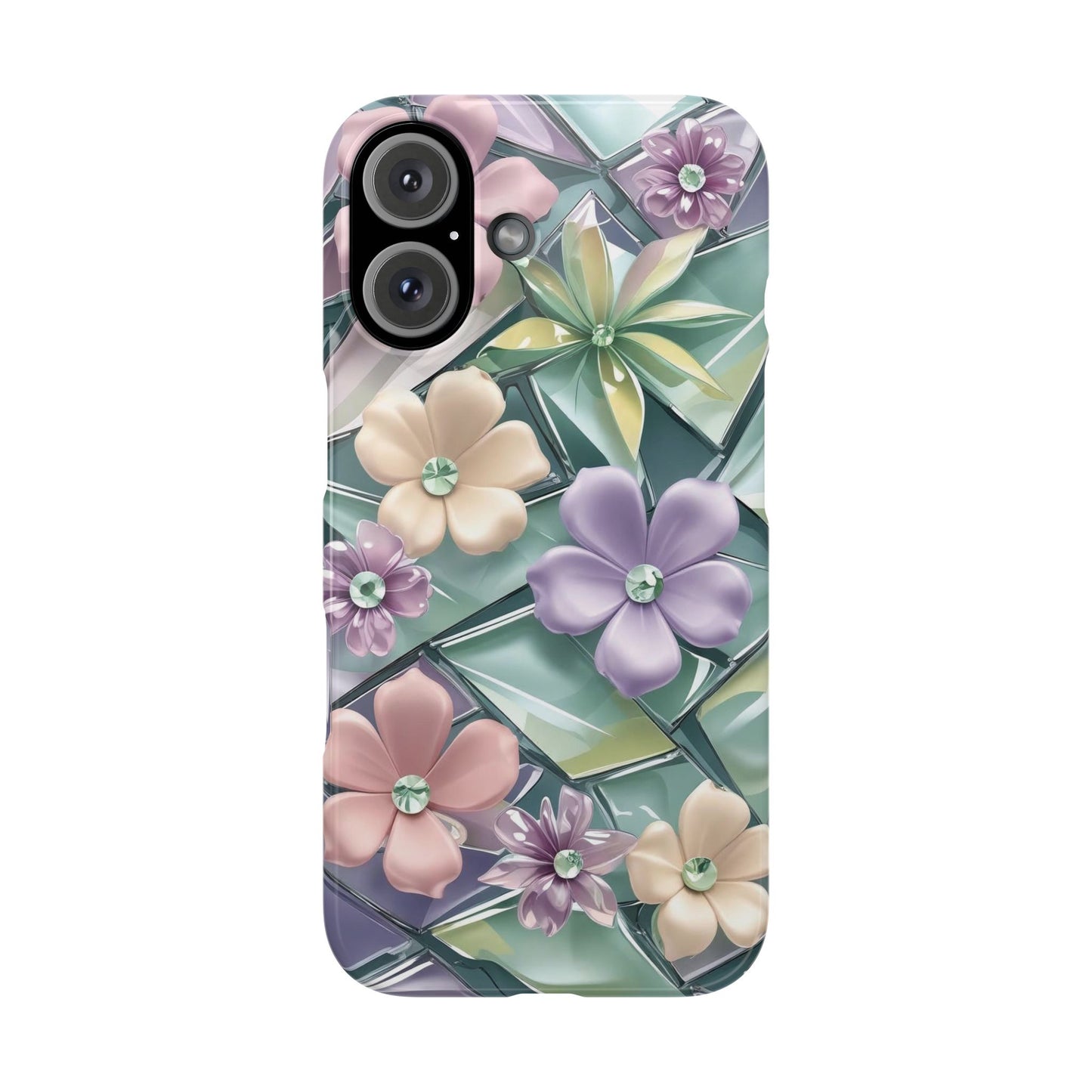 Snap Case Elegante Florale iPhone Handyhülle mit 3D-Effekt