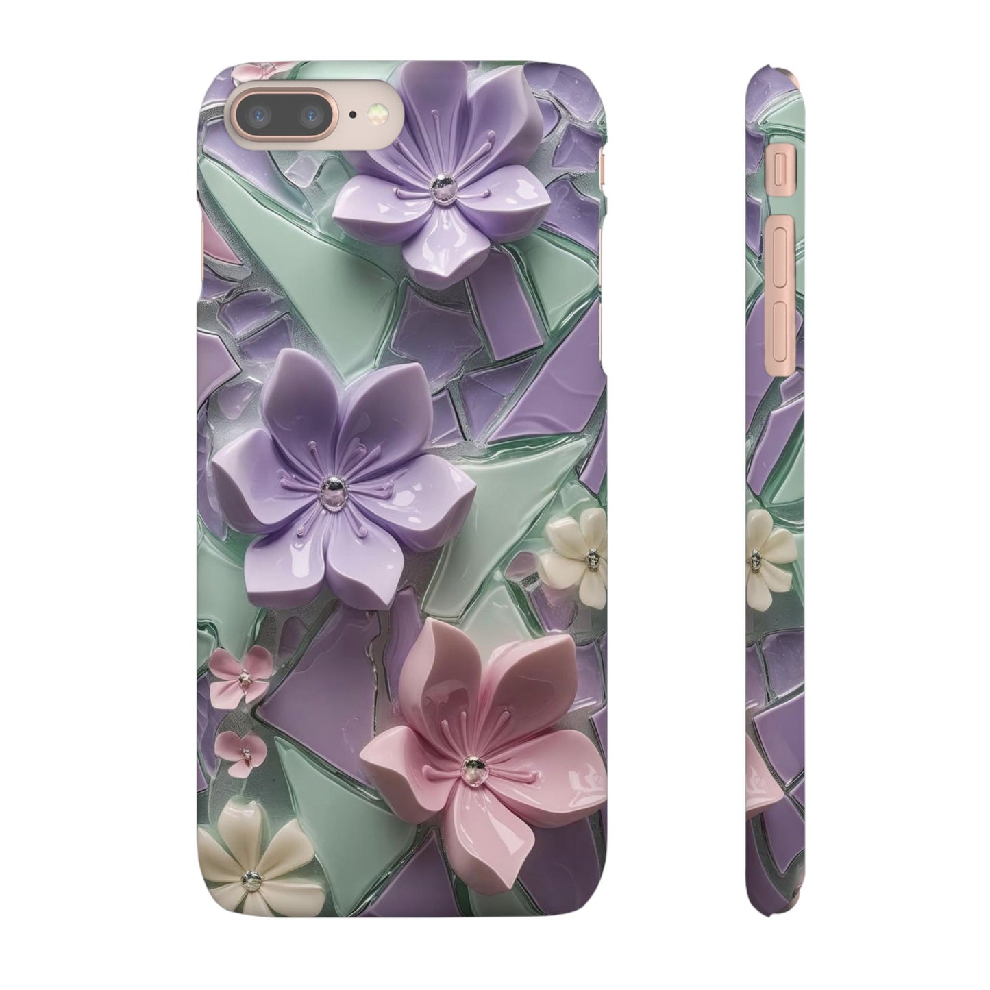Snap Case Elegante Florale iPhone Handyhülle mit 3D-Effekt