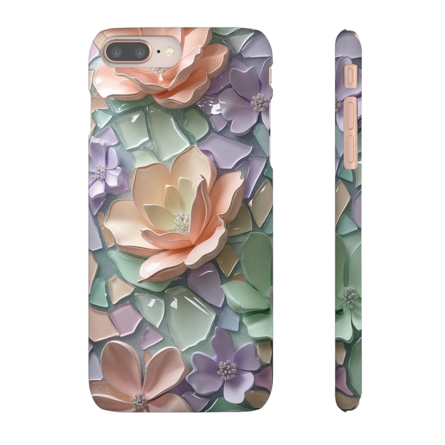 Snap Case Elegante Florale iPhone Handyhülle mit 3D-Effekt