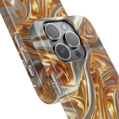 Snap Case iPhone Handyhülle – Gold Dynamic Liquid 3D Effekt