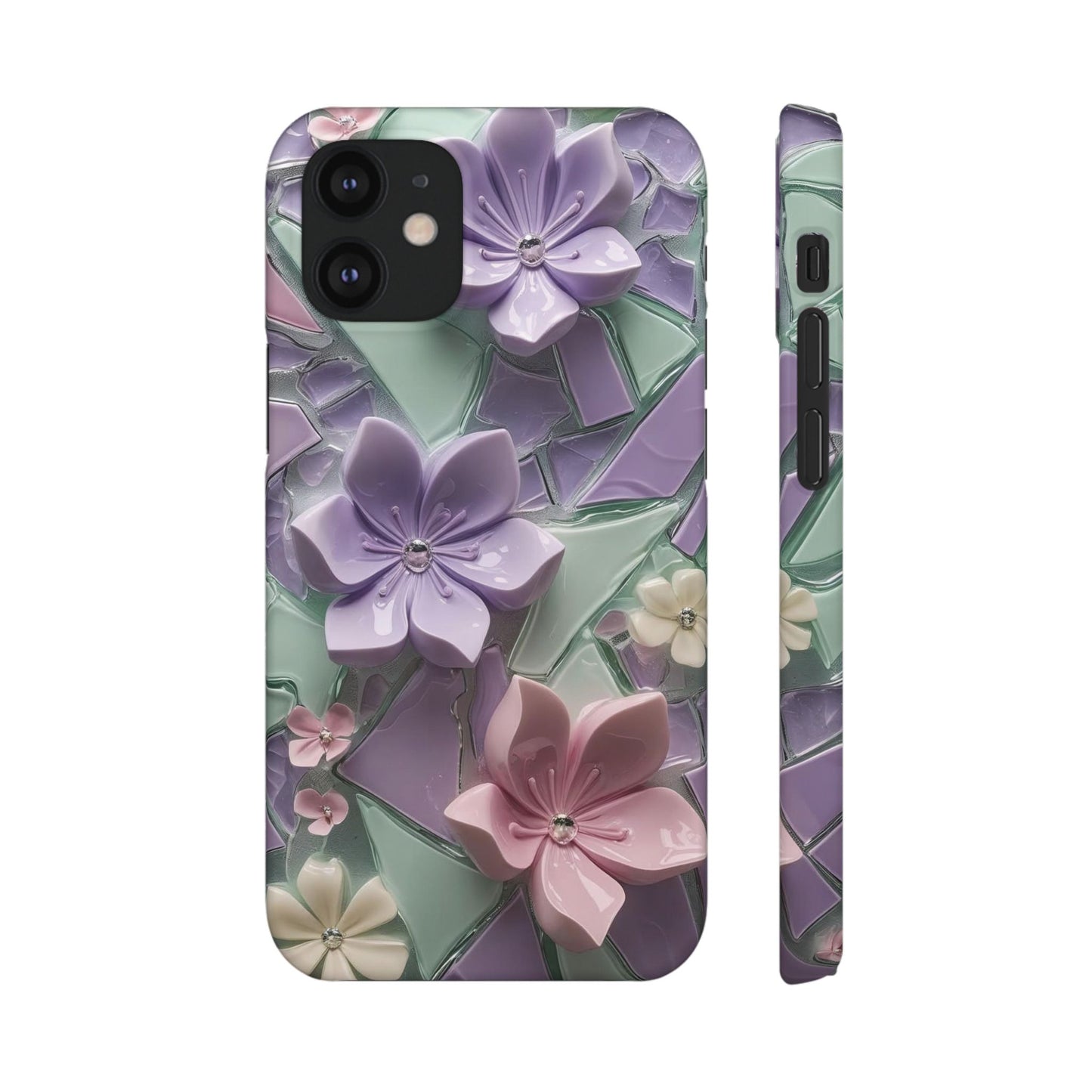 Snap Case Elegante Florale iPhone Handyhülle mit 3D-Effekt