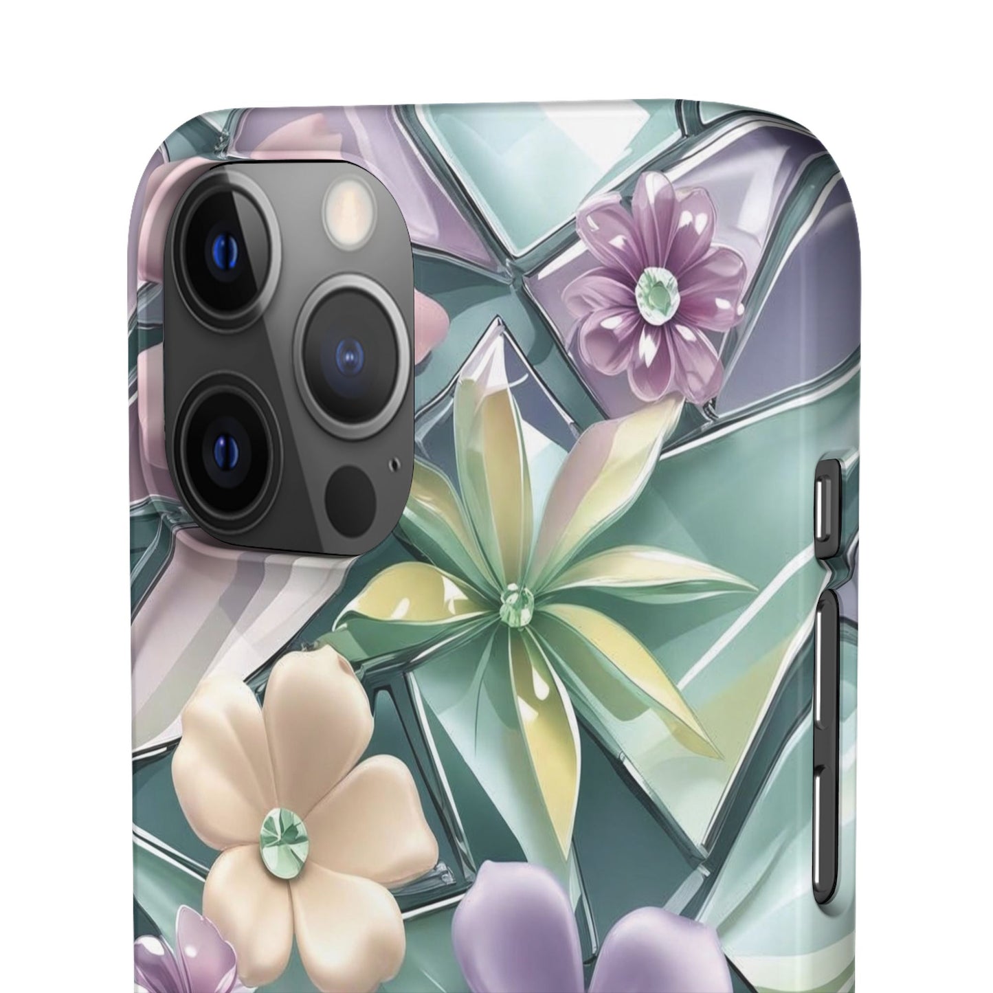 Snap Case Elegante Florale iPhone Handyhülle mit 3D-Effekt