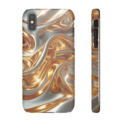 Snap Case iPhone Handyhülle – Gold Dynamic Liquid 3D Effekt