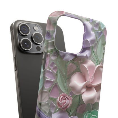 Snap Case Elegante Florale iPhone Handyhülle mit 3D-Effekt