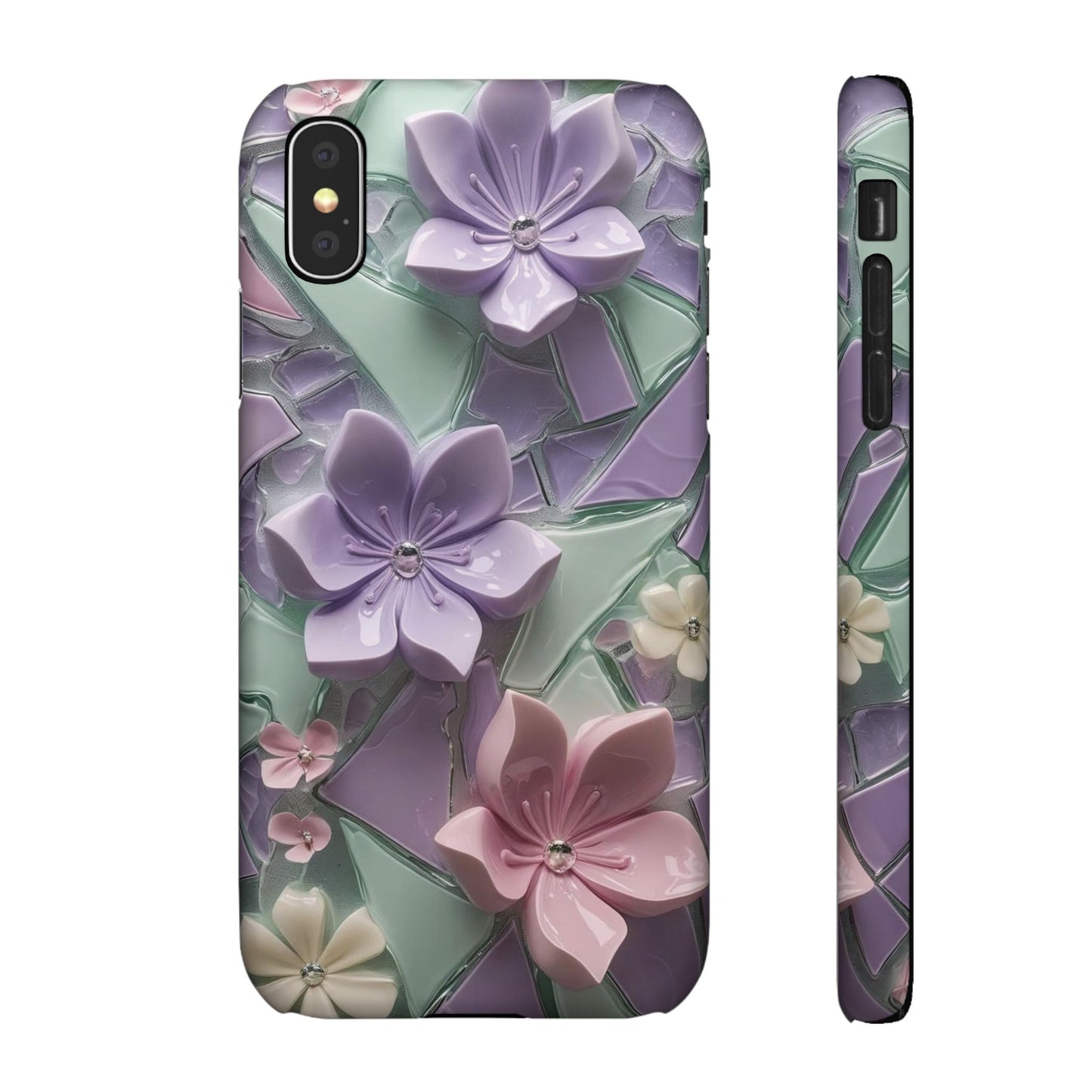 Snap Case Elegante Florale iPhone Handyhülle mit 3D-Effekt