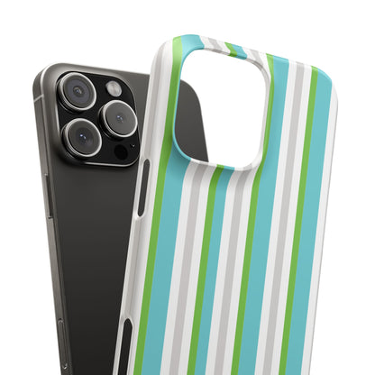 iPhone Snap Case - Modernes Abstraktes Design mit Grünen und Weißen Linien