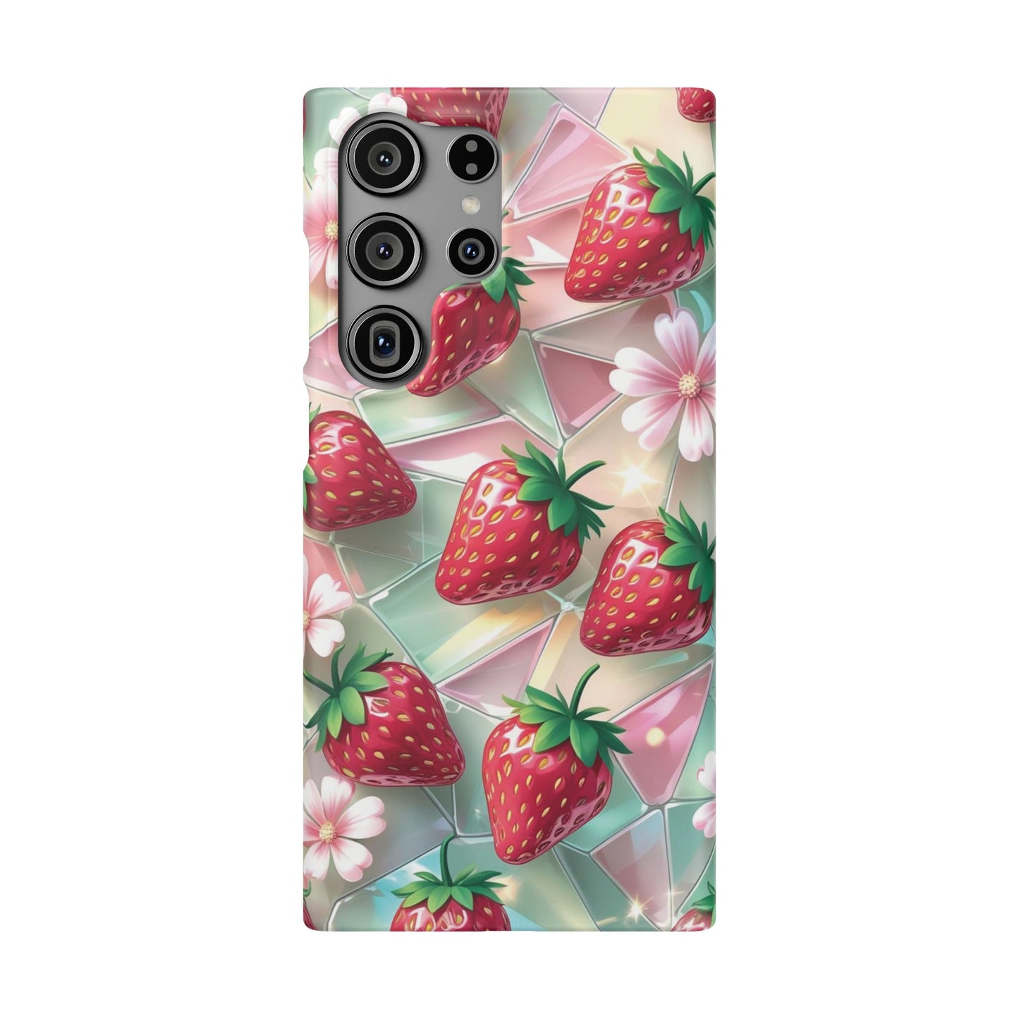 Snap Case Samsung Handyhülle - 3D Effekt Erdbeeren