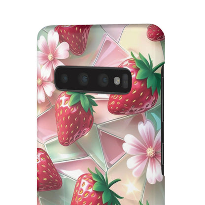 Snap Case Samsung Handyhülle - 3D Effekt Erdbeeren