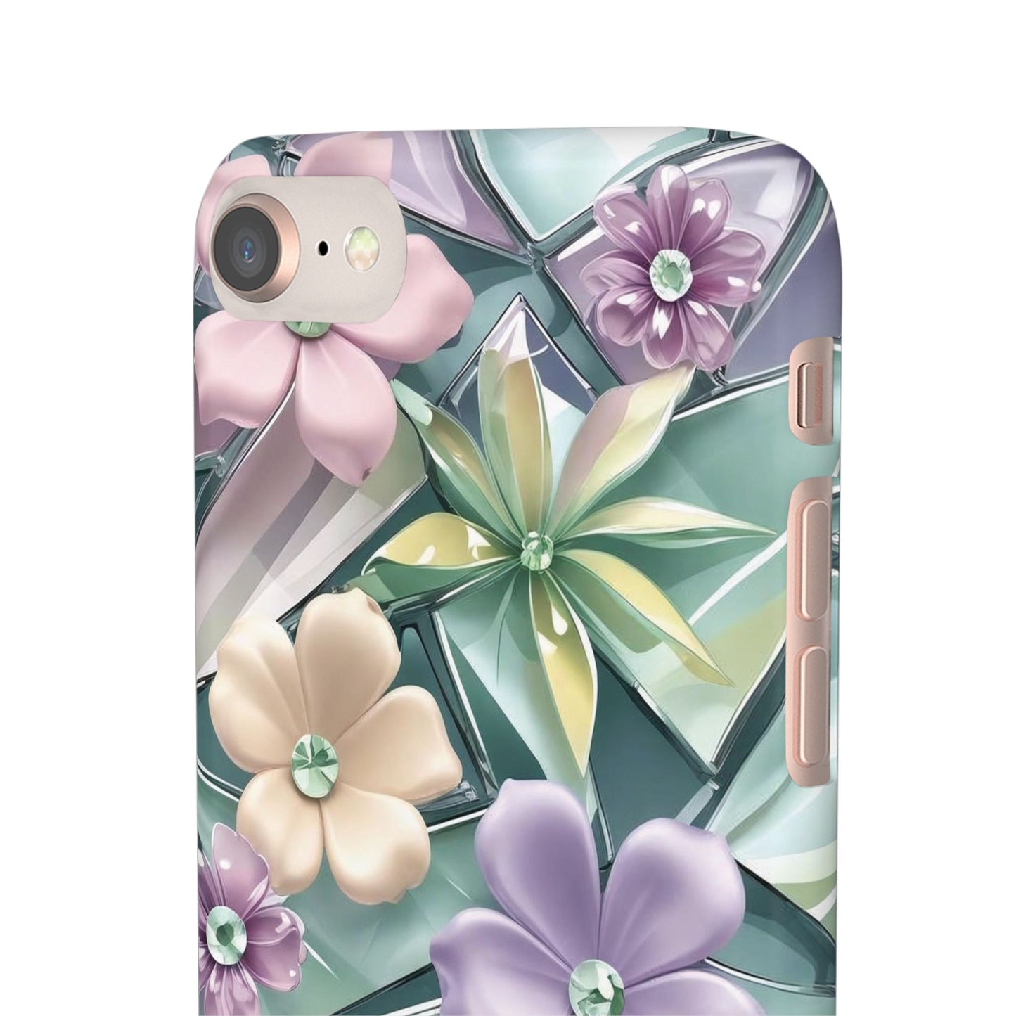 Snap Case Elegante Florale iPhone Handyhülle mit 3D-Effekt
