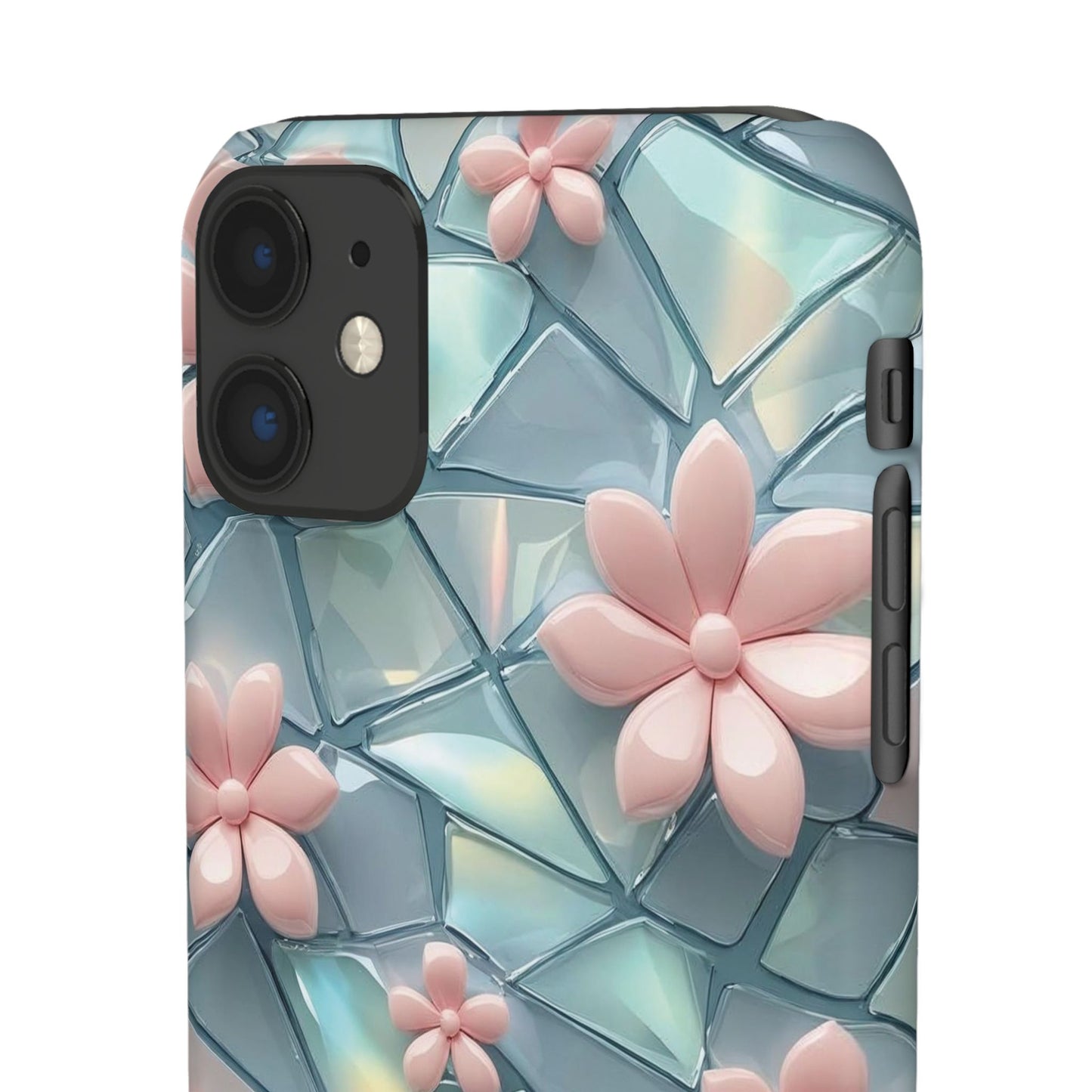 Snap Case Elegante Florale iPhone Handyhülle mit 3D-Effekt