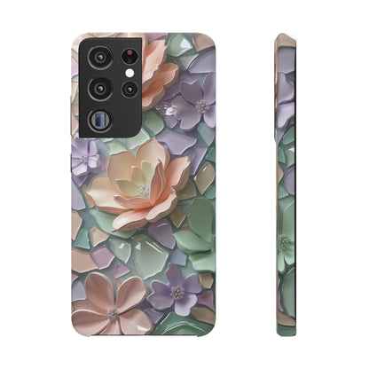 Snap Case Samsung Handyhülle mit 3D-Effekt, Blumenmuster