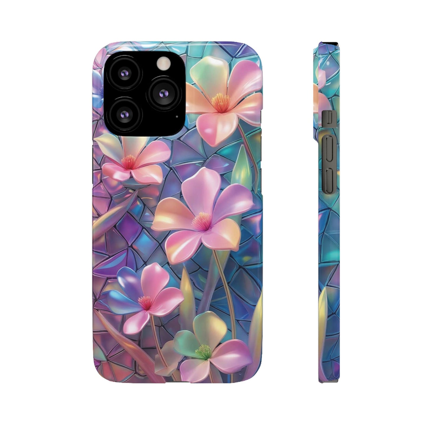Snap Case Elegante Florale iPhone Handyhülle mit 3D-Effekt