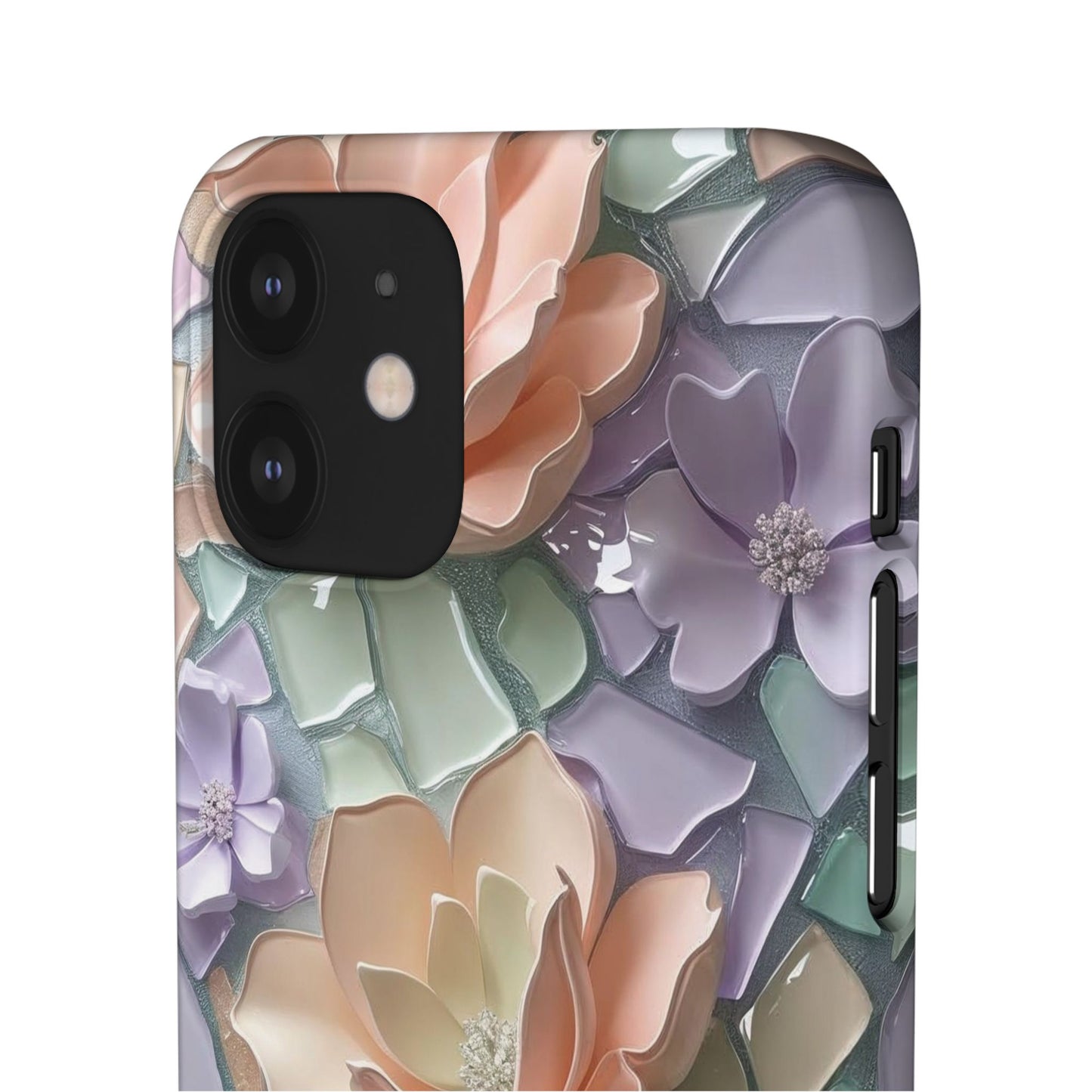 Snap Case Elegante Florale iPhone Handyhülle mit 3D-Effekt