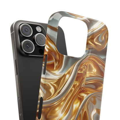 Snap Case iPhone Handyhülle – Gold Dynamic Liquid 3D Effekt