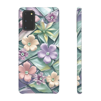 Snap Case Elegante Florale Samsung Handyhülle mit 3D-Effekt