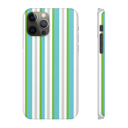 iPhone Snap Case - Modernes Abstraktes Design mit Grünen und Weißen Linien